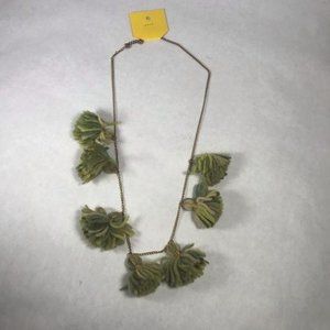 70's Green Tassel Statement Necklace